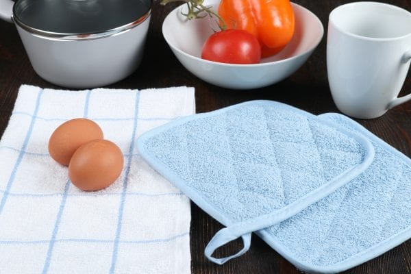 Terry Kitchen Towel and Pot Holder - Blue lifestyle