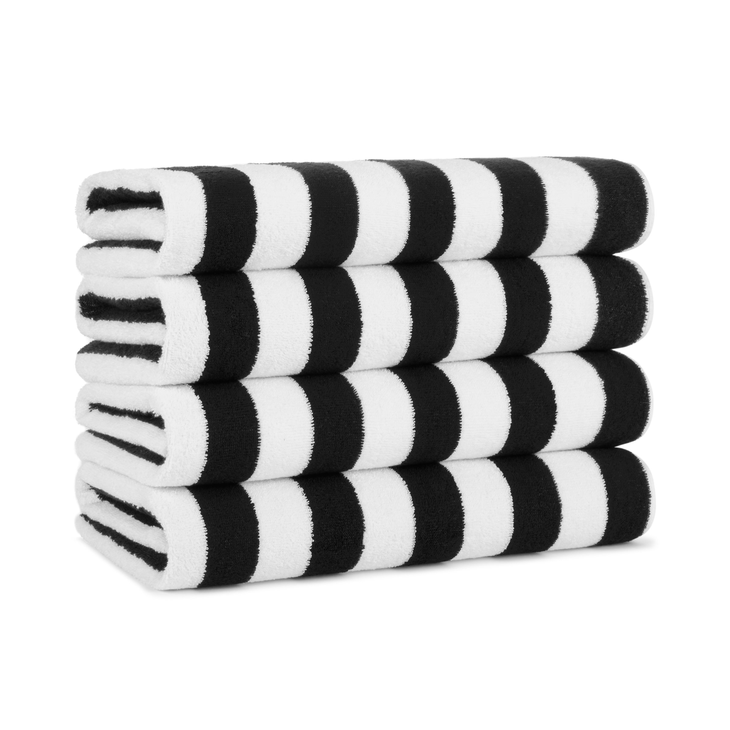 Black and on sale white cabana towels
