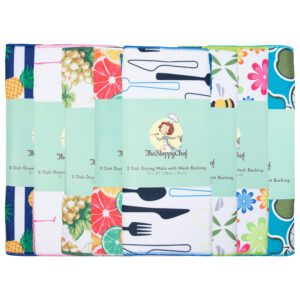 The Sloppy Chef Microfiber Printed Drying Mat 2 Pack