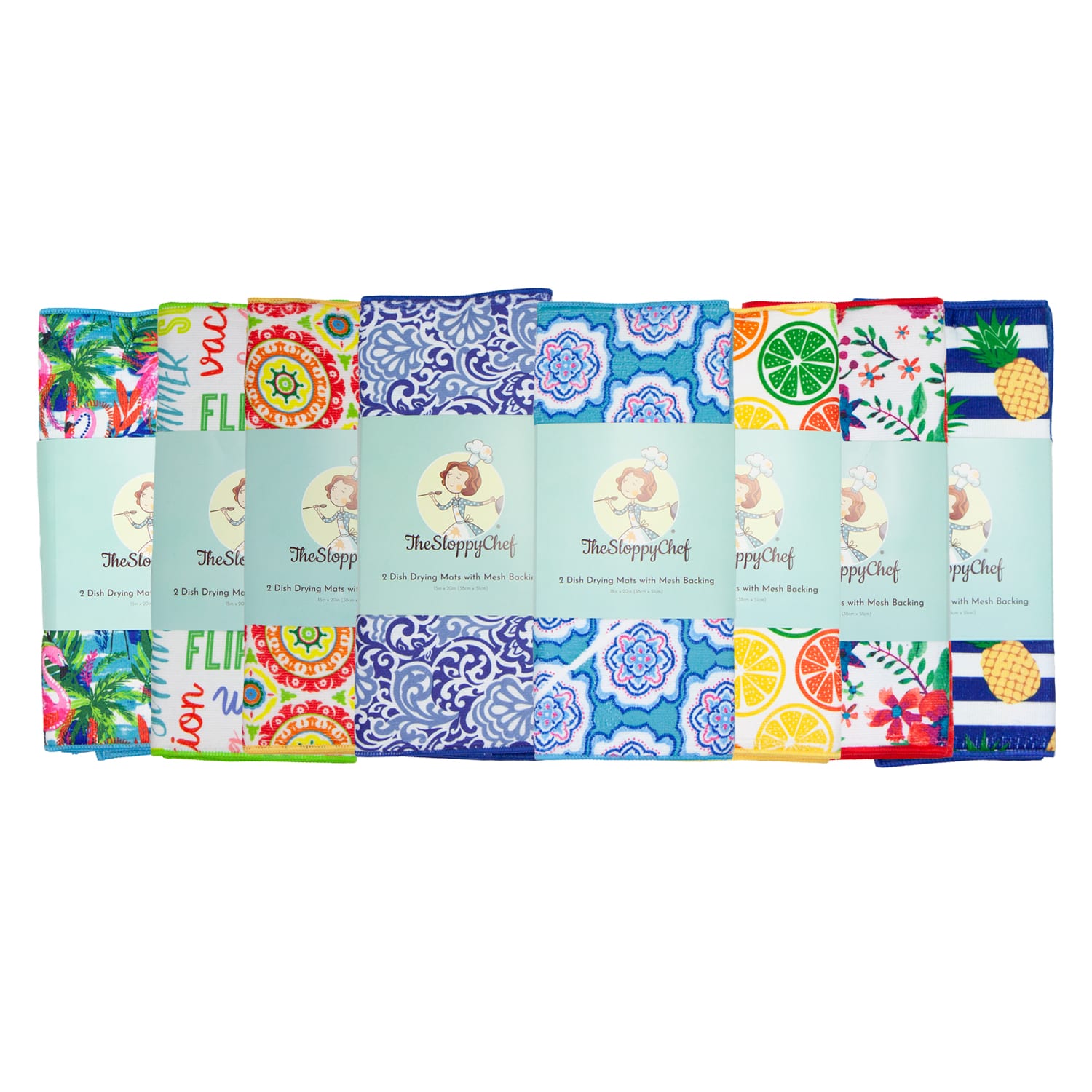 Printed Jumbo Microfiber Drying Mat 15" x 20" 