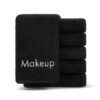 Coral Fleece Bleach Resistant Makeup Removal Washcloth 3-Pack - Black, 12x12