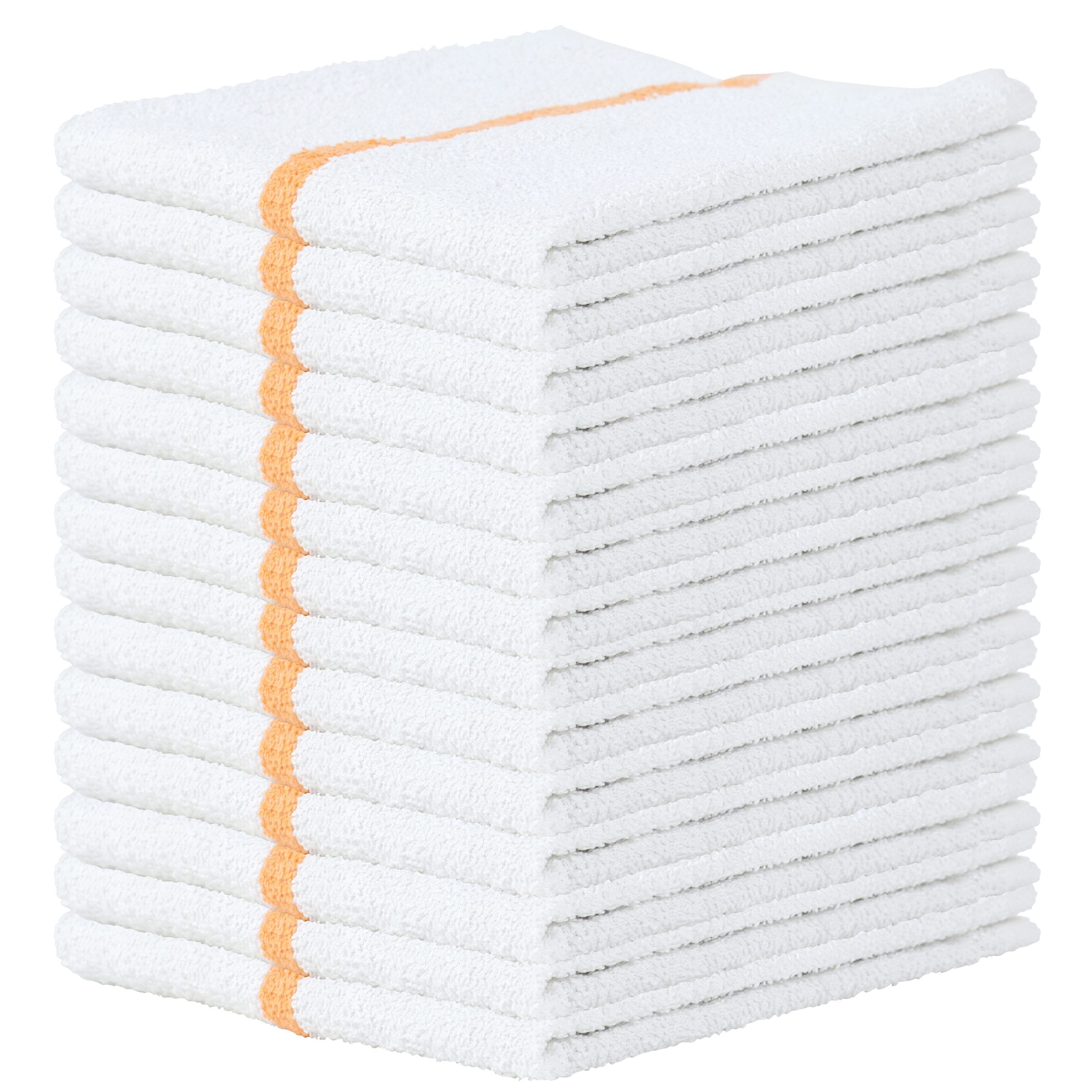12 new cotton gold stripe terry restaurant bar mops premium kitchen towels 24oz 