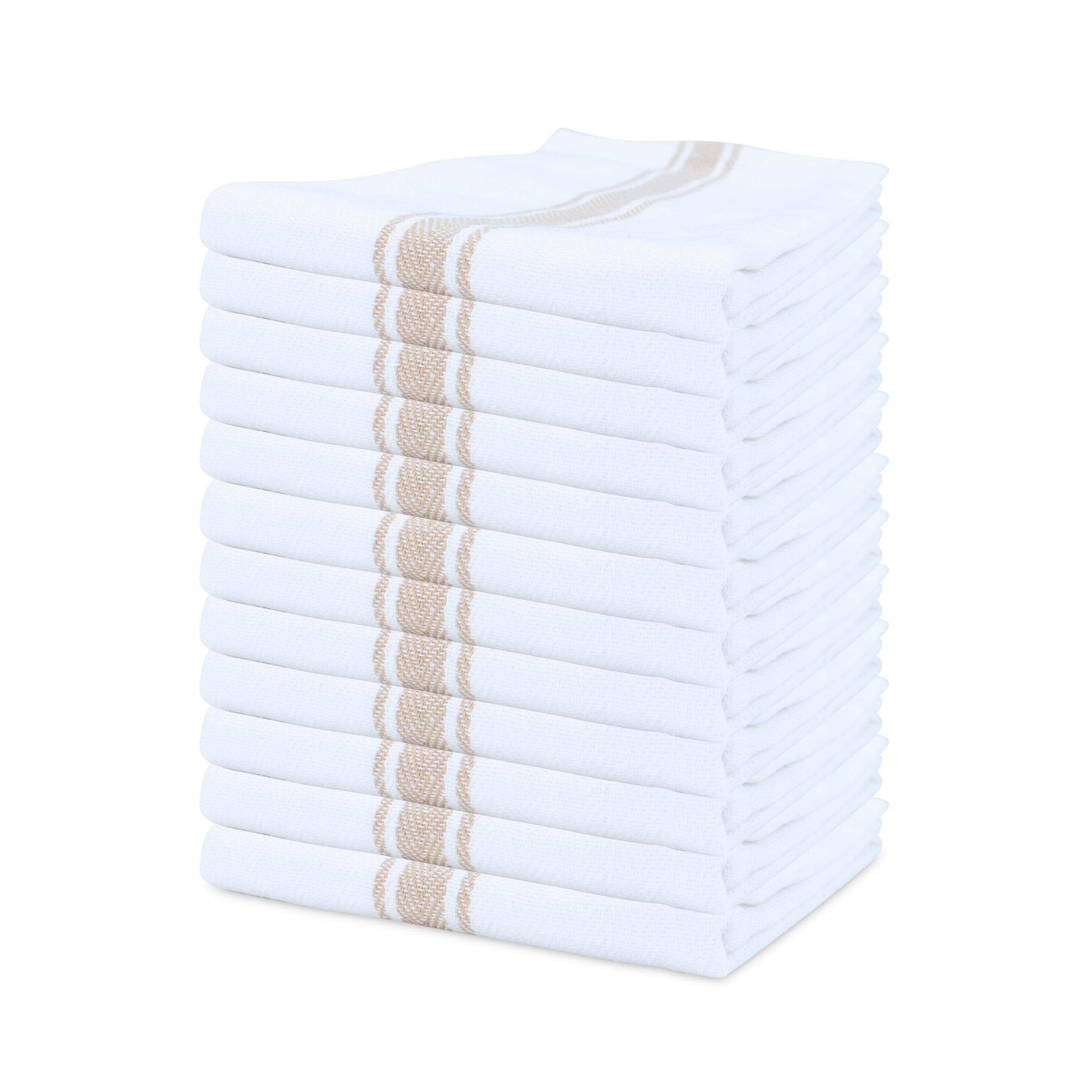 Choice 15 x 26 White 24 oz. Cotton Herringbone Kitchen Towel - 12/Pack