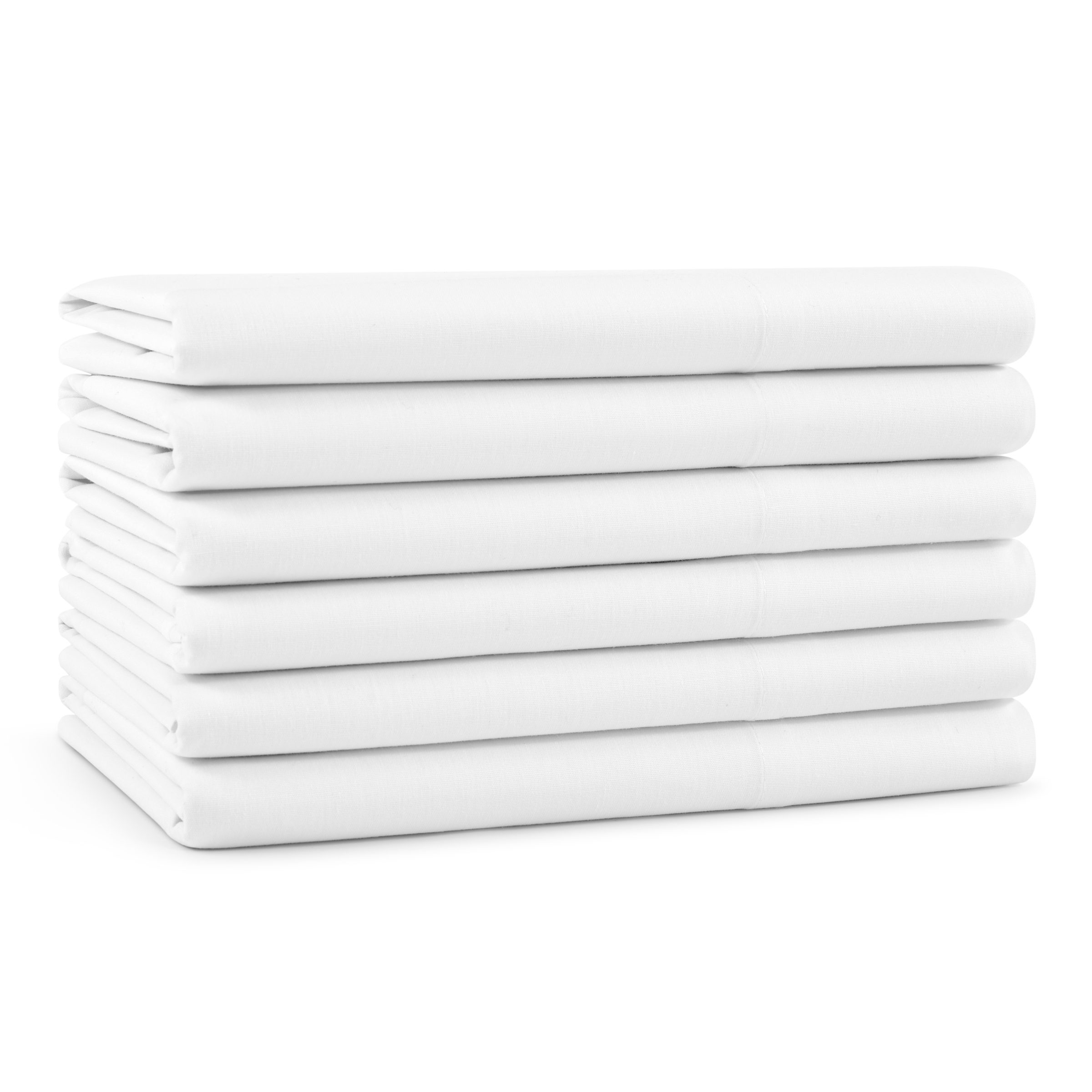 Lulworth Fitted Bed Sheets (King, Bulk Case of 24) Soft, 200 Thread Count,  Poly/Cotton Blend, White 