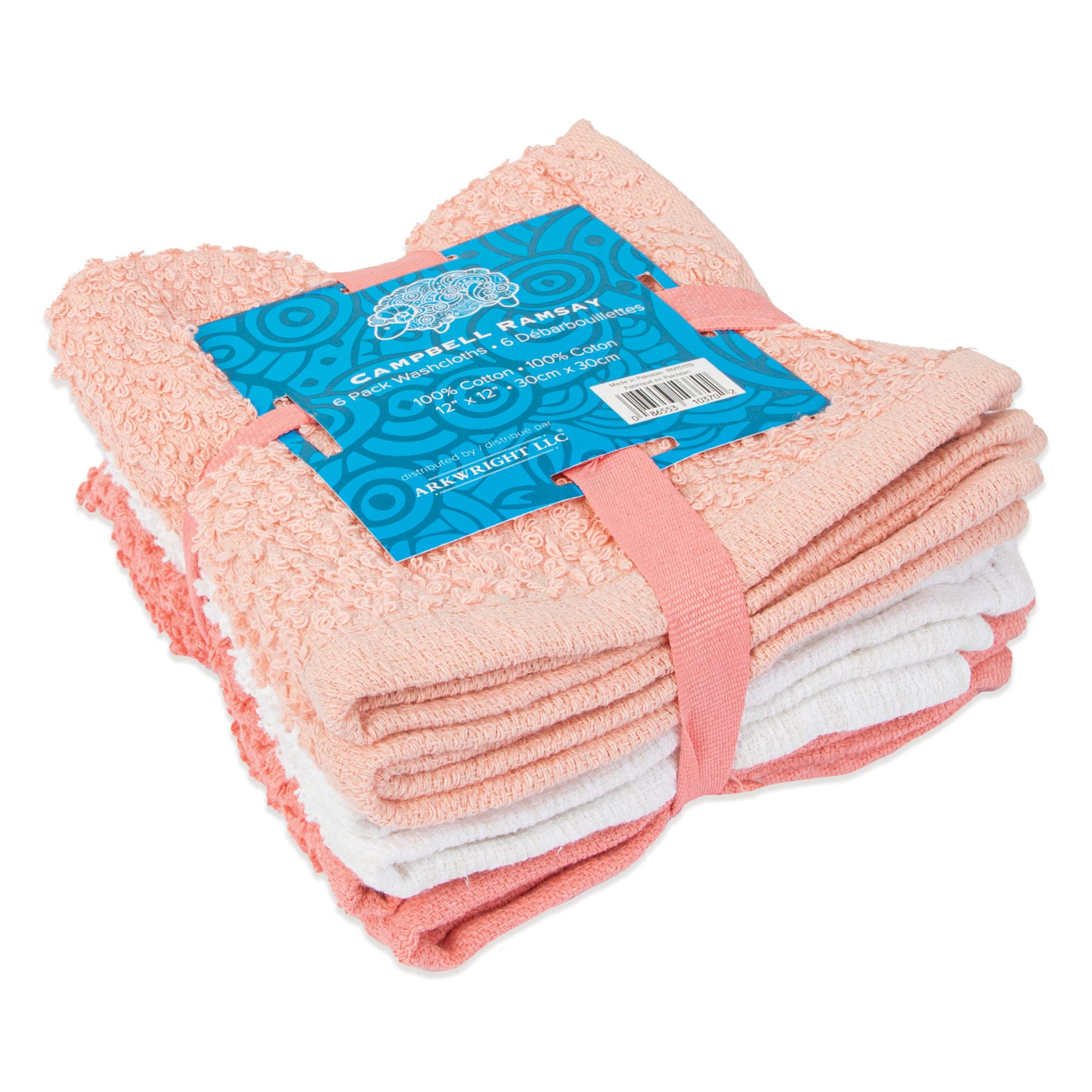 6-Pack Campbell Ramsay Washcloths - Arkwright Home