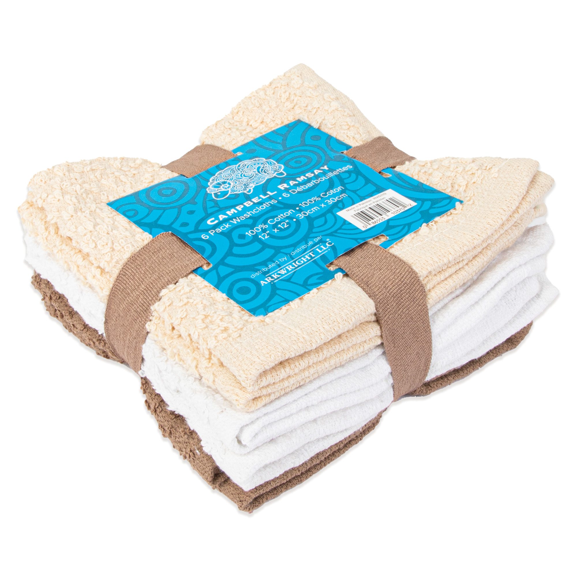 6-Pack Campbell Ramsay Washcloths - Arkwright Home