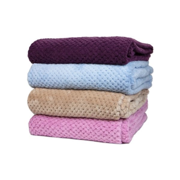 Pineapple Trading Company Coral Fleece Throws - folded and stacked