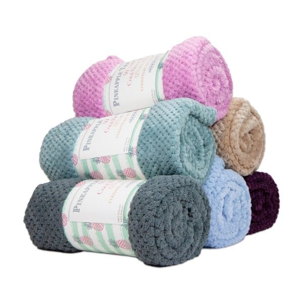 Pineapple Trading Company Coral Fleece Throws - Group stacked