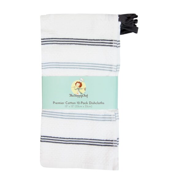 The Sloppy Chef Premier Cotton 12-Pack Dishcloths - STSGR_PACKAGE