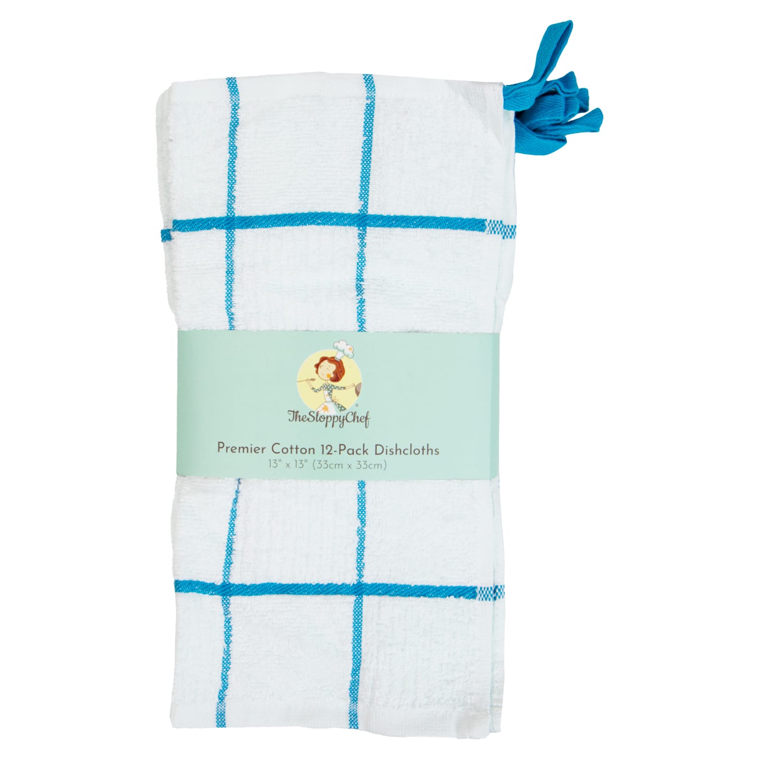 Blue Check Dishcloth - 12 count