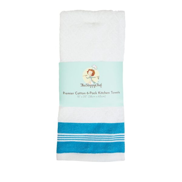The Sloppy Chef Premier Cotton 6-Pack Kitchen Towels - DMBLU_PACKAGE