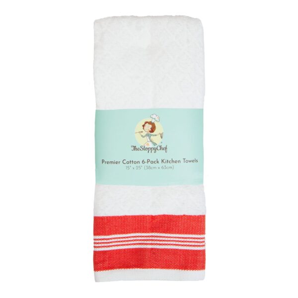 The Sloppy Chef Premier Cotton 6-Pack Kitchen Towels - DMSAF_PACKAGE