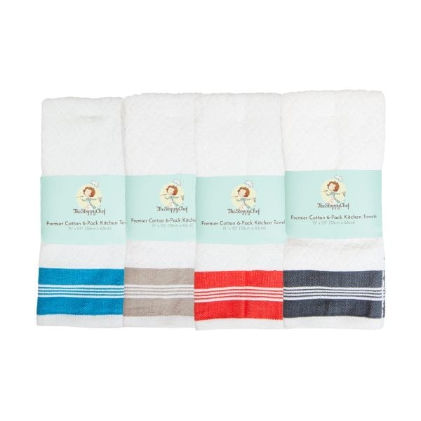 The Sloppy Chef Premier Cotton 6-Pack Kitchen Towels - DM_GROUP