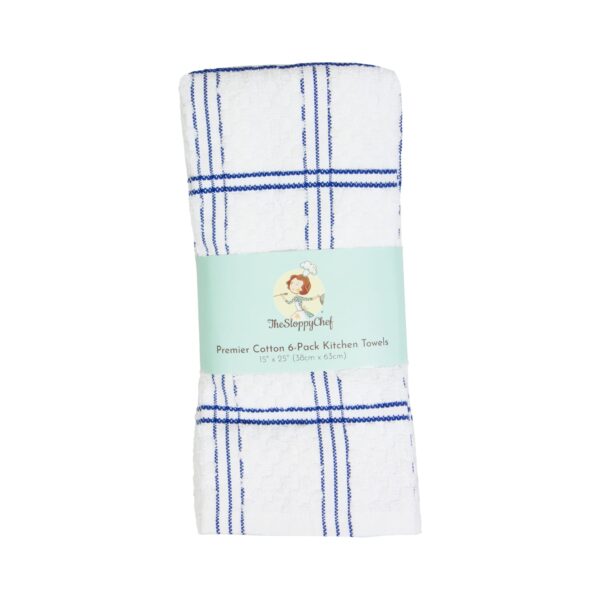 The Sloppy Chef Premier Cotton 6-Pack Kitchen Towels - PCNVY_PACKAGE