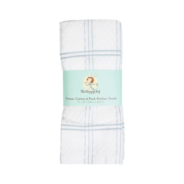 The Sloppy Chef Premier Cotton 6-Pack Kitchen Towels - PCSLV_PACKAGE