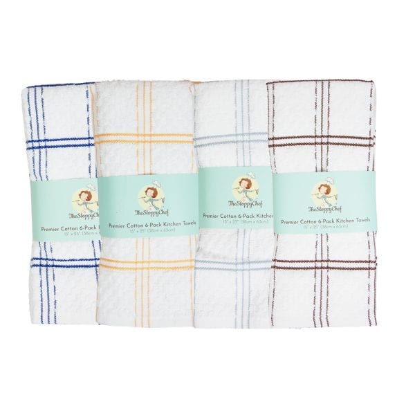 The Sloppy Chef Premier Cotton 6-Pack Kitchen Towels - GROUP