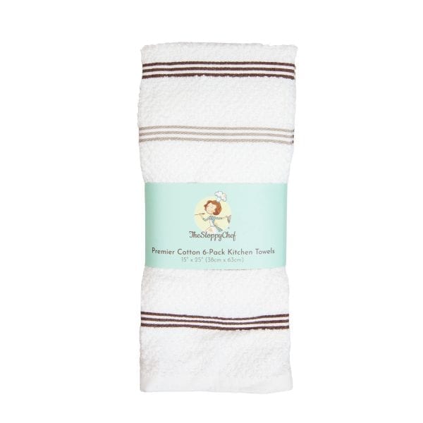 The Sloppy Chef Premier Cotton 6-Pack Kitchen Towels - STTBR