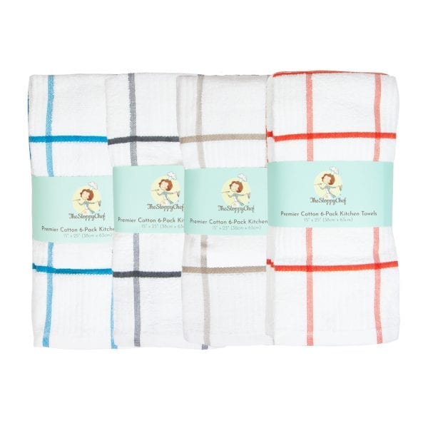 The Sloppy Chef Premier Cotton 6-Pack Kitchen Towels - WI_GROUP