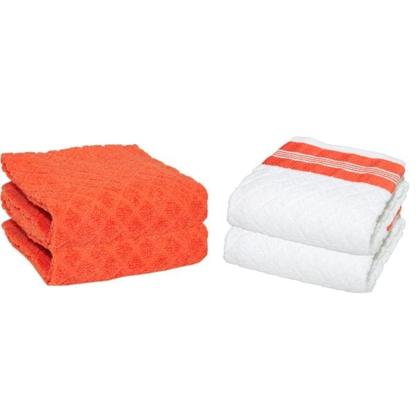 The Sloppy Chef 4-Pack Antimicrobial Kitchen Towels - DMSAF stacked