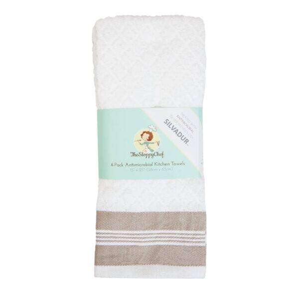 The Sloppy Chef 4-Pack Antimicrobial Kitchen Towels - DMTAN