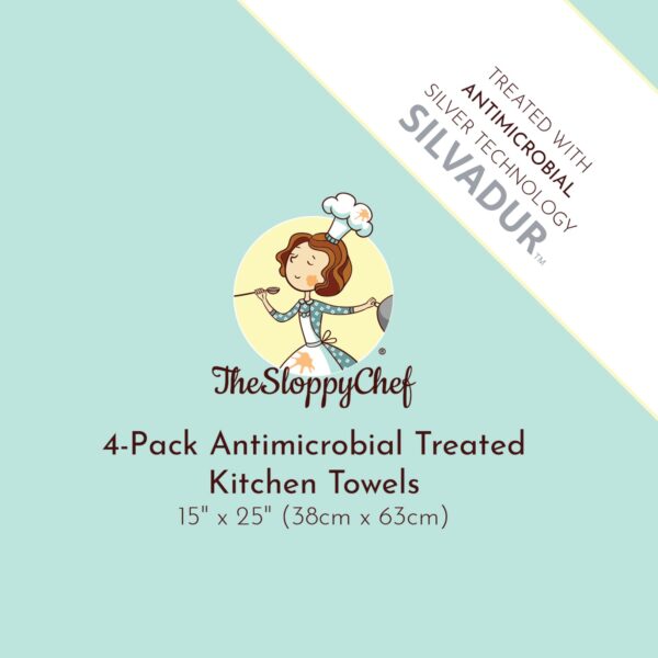 The Sloppy Chef 4-Pack Antimicrobial Kitchen Towels - LABEL