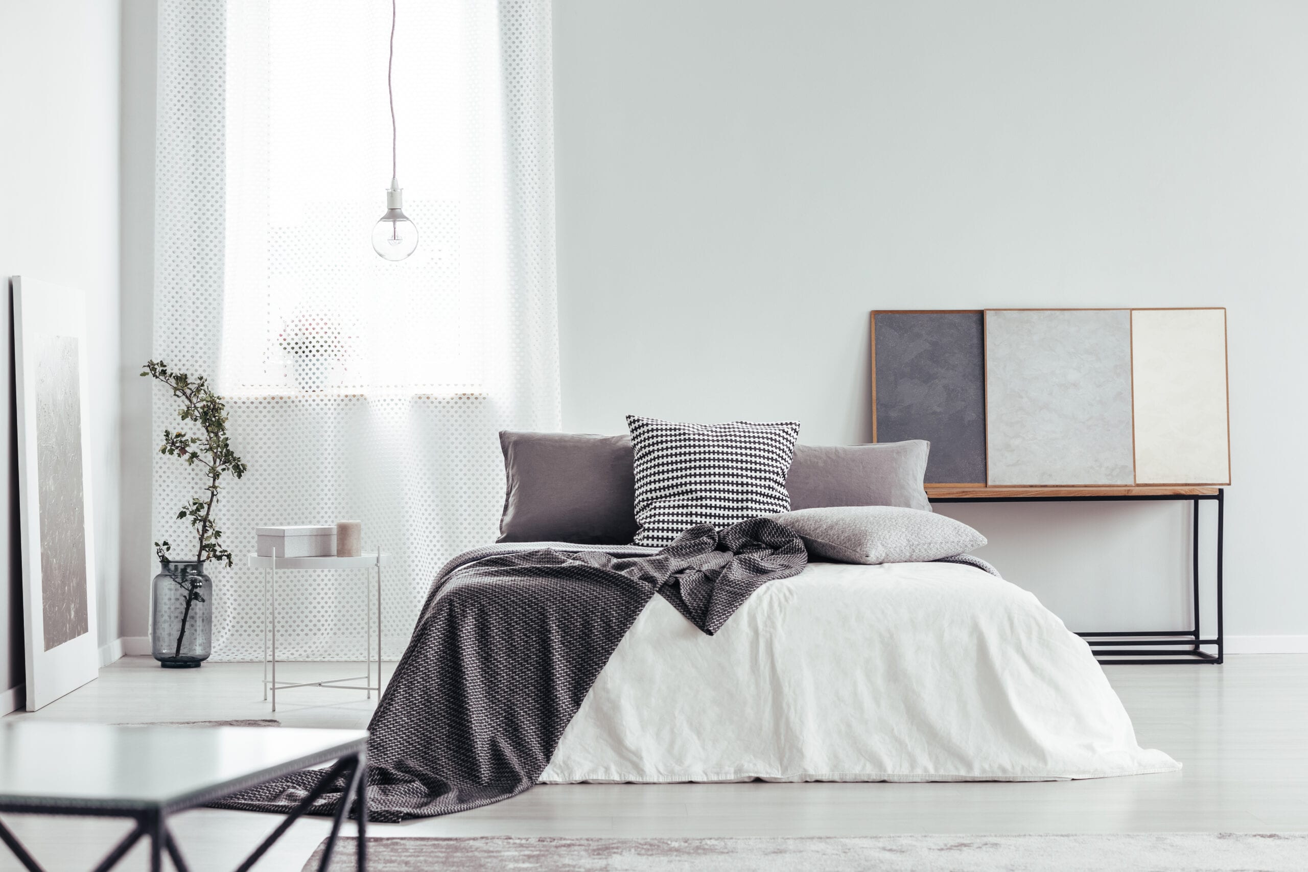 Bedroom Textiles in Shades of Gray