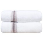 Aston & Arden Ombre Border Turkish Towels - Rose, bath towel