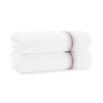 Aston & Arden Ombre Border Turkish Towels - Rose, bath towel