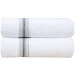 Aston & Arden Ombre Border Turkish Towels - Sage, bath towel