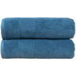 Aston & Arden Color Block Towels Turkish Towels - bath towel, Blue