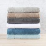 Aston & Arden Color Block Towels Turkish Towels - washcloth, Light Grey