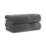 Aston & Arden Color Block Towels Turkish Towels - bath towel, Dark Grey