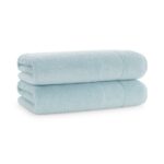 Aston & Arden Color Block Towels Turkish Towels - bath towel, Light Teal