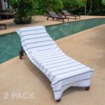 Las Rayas Chaise Lounge Cover Two Pack - Light Grey