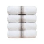 Aston & Arden Ombre Border Turkish Towels - Brown, hand towel