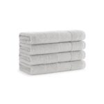 Aston & Arden Color Block Towels Turkish Towels - hand towel, Light Grey