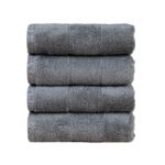 Aston & Arden Color Block Towels Turkish Towels - hand towel, Dark Grey
