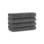 Aston & Arden Color Block Towels Turkish Towels - hand towel, Dark Grey