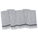 The Sloppy Chef Classic Check Kitchen Towel 6-Pack - 15x25, Black Checkered