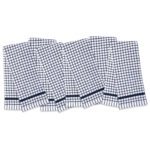 6-Pack Sloppy Chef Classic Check Kitchen Towels - 15x25, Blue Checkered