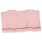 The Sloppy Chef Classic Check Kitchen Towel 6-Pack - 15x25, Cinnamon Checkered