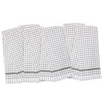 6-Pack Sloppy Chef Classic Check Kitchen Towels - 15x25, Grey Checkered