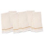 The Sloppy Chef Classic Check Kitchen Towel 6-Pack - 15x25, Tan Checkered