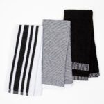 The Sloppy Chef 3-Pack Premium Weave Kitchen Towels - 16x26, Black Weave