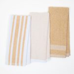 The Sloppy Chef 3-Pack Premium Weave Kitchen Towels - 16x26, Tan Weave