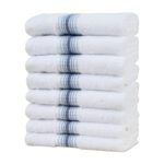 Aston & Arden Ombre Border Turkish Towels - Blue, bath towel