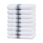 Aston & Arden Ombre Border Turkish Towels - Grey, washcloth
