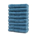 Aston & Arden Color Block Towels Turkish Towels - washcloth, Blue