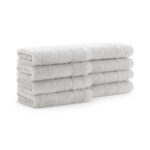 Aston & Arden Color Block Towels Turkish Towels - washcloth, Light Grey