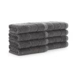 Aston & Arden Color Block Towels Turkish Towels - washcloth, Dark Grey